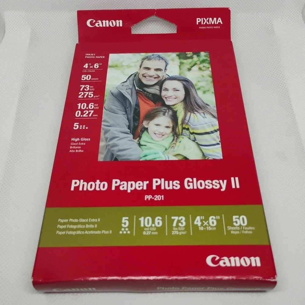 Canon PP-201 Photo Paper Plus Glossy II, 50 pack - 4x6 inch New‎ Sealed